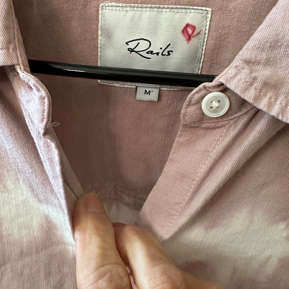 Rails Pink and White Tie-Dye Button-Up Shirt - Picture 4 of 7